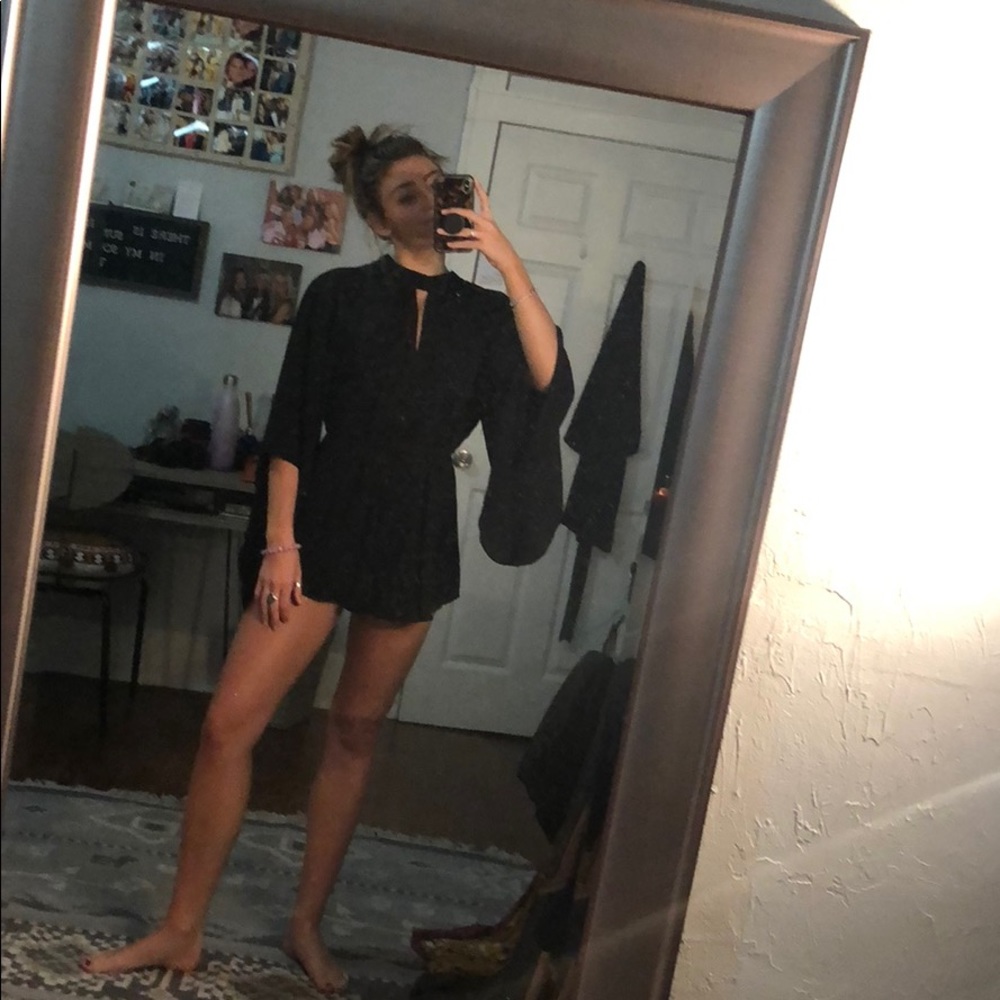 Black long sleeve romper